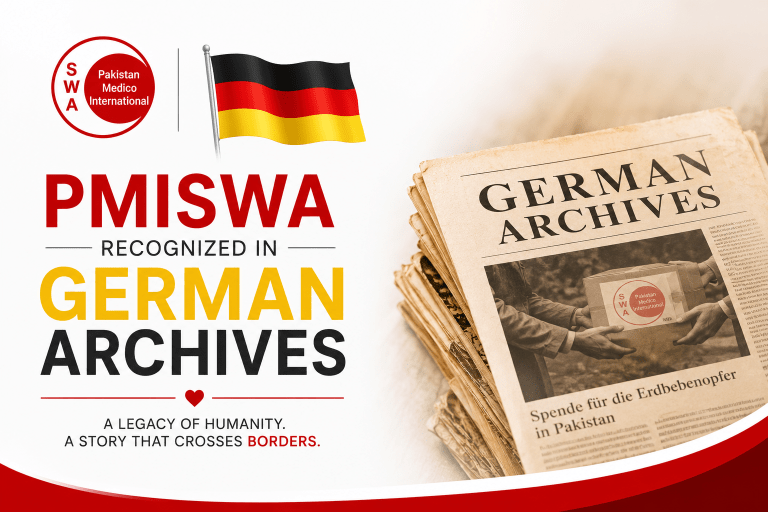 PMISWA Featured in German Archives for Pakistan Earthquake Relief Support